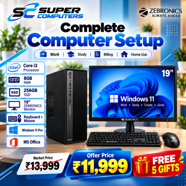 NEW I3 COMPUTER DESKTOP SETUP | PERFECT FOR OFFICE, STUDY & HOME | FREE 5 GIFTS