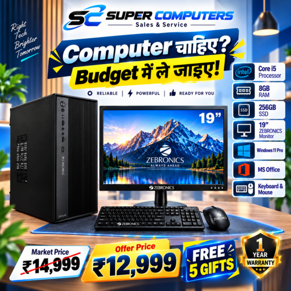 NEW I5 COMPUTER DESKTOP SETUP | PERFECT FOR OFFICE, STUDY & HOME | FREE 5 GIFTS