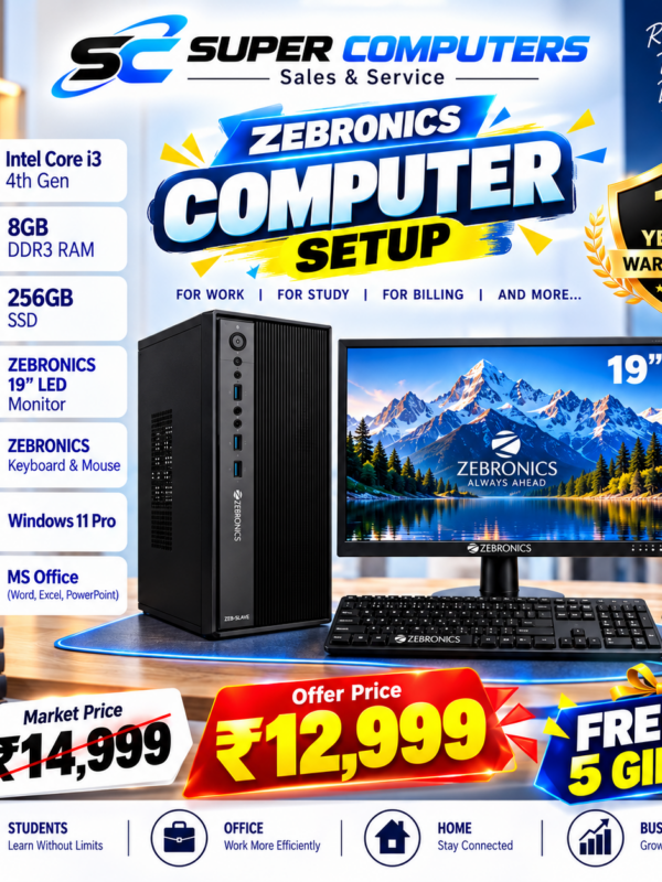 NEW I3 4TH COMPUTER DESKTOP SETUP | PERFECT FOR OFFICE, STUDY & HOME | FREE 5 GIFTS