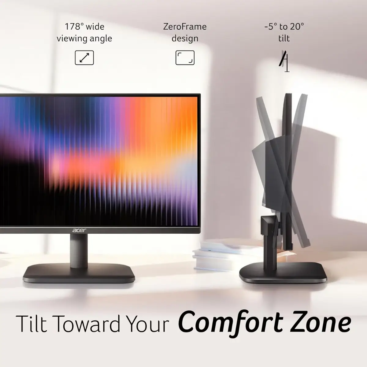 Acer EK220Q 21.5 Inch (54.61 cm) Full HD (1920x1080) Pixels LCD Monitor