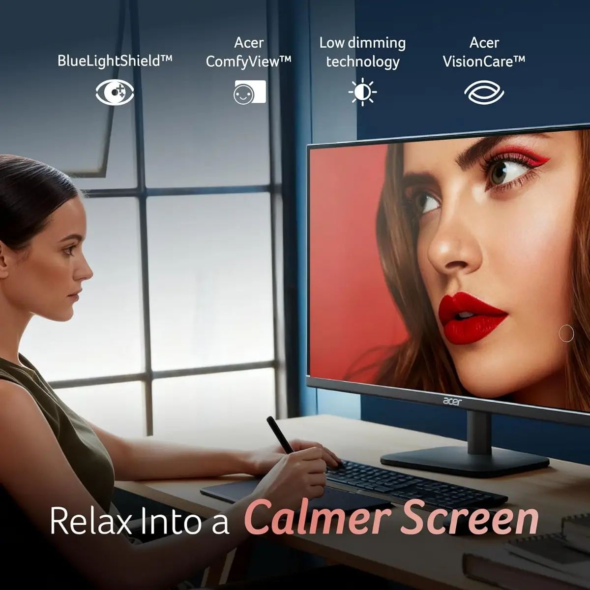 Acer EK220Q 21.5 Inch (54.61 cm) Full HD (1920x1080) Pixels LCD Monitor