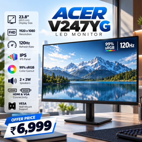 Acer V247Y G 24-Inch FHD 120Hz IPS Panel Monitor