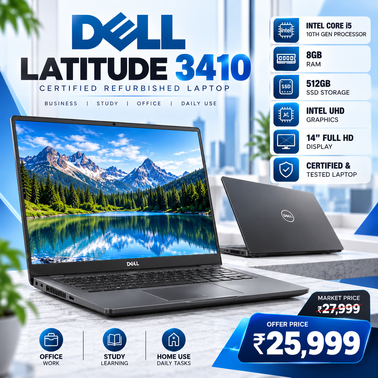 DELL LATITUDE 3410 – CERTIFIED REFURBISHED LAPTOP