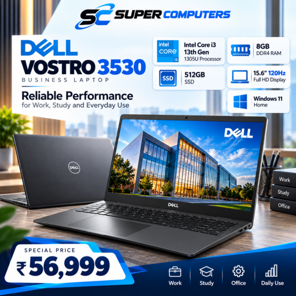 DELL VOSTRO 3530 Intel Core i3 13th Gen 1305U - (8 GB/512 GB SSD/Windows 11 Home)