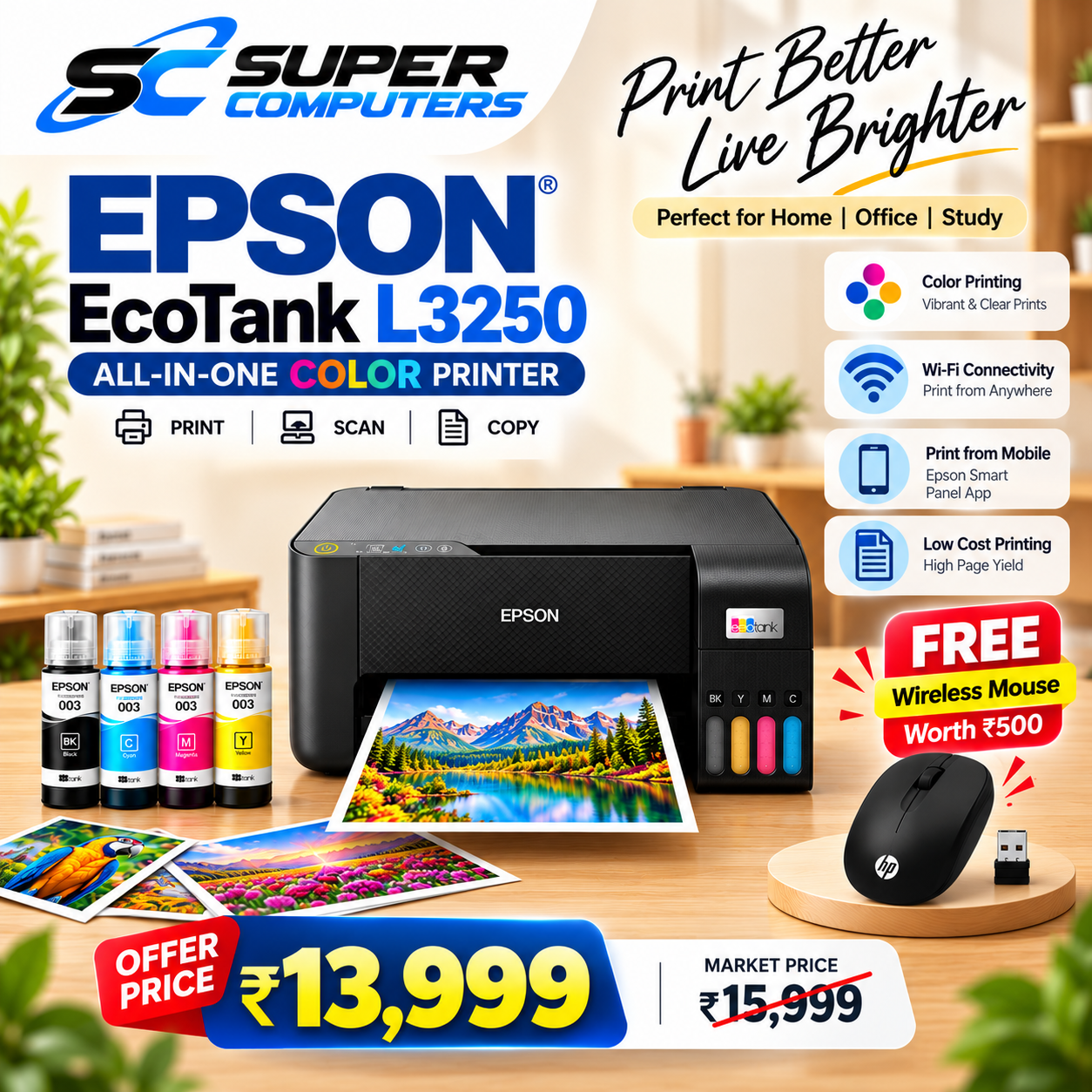 Epson EcoTank L3250  All-in-One Color Printer