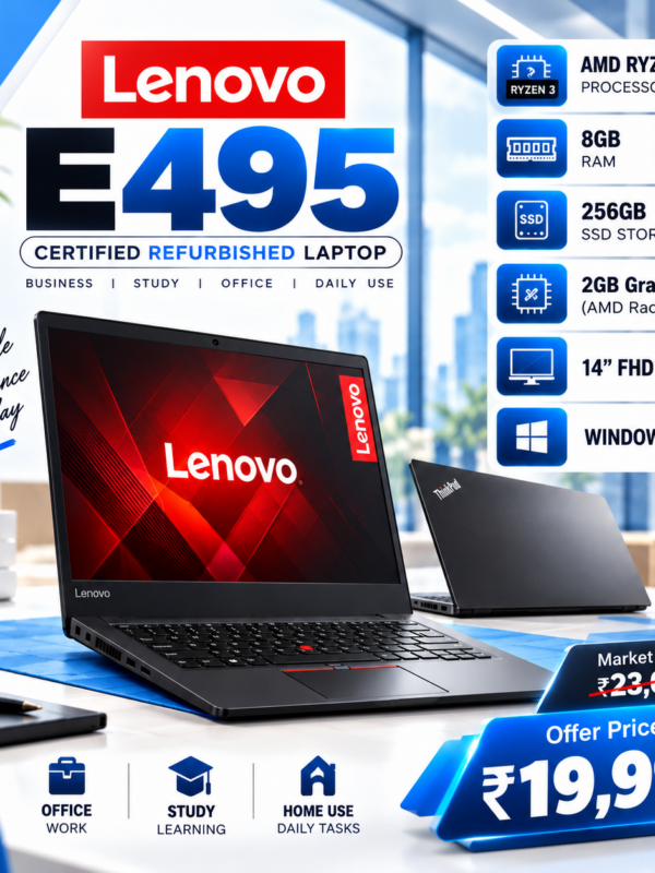 LENOVO E495 – CERTIFIED REFURBISHED LAPTOP