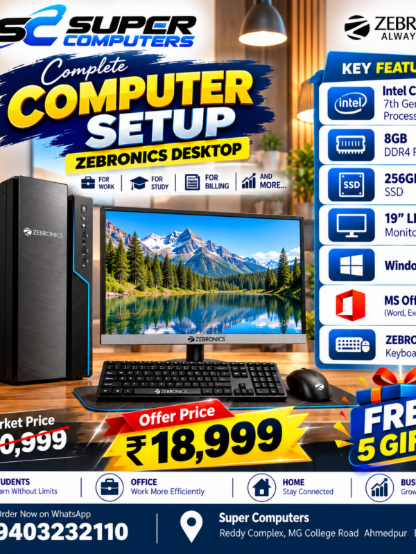 NEW I5 7TH COMPUTER DESKTOP SETUP | PERFECT FOR OFFICE, STUDY & HOME | FREE 5 GIFTS