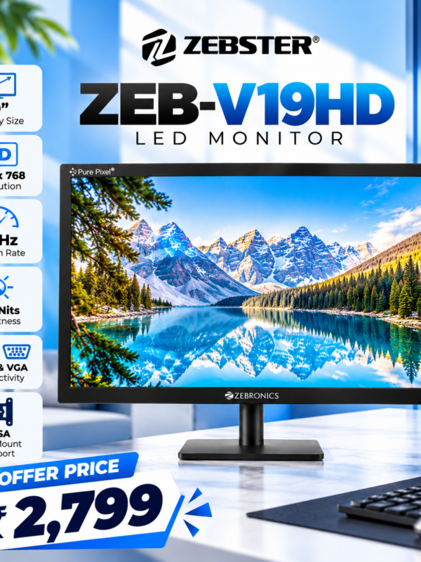 ZEBSTER ZEB-V19HD(48.2cm) LED 48.26 cm (19 inch) HD LED Monitor